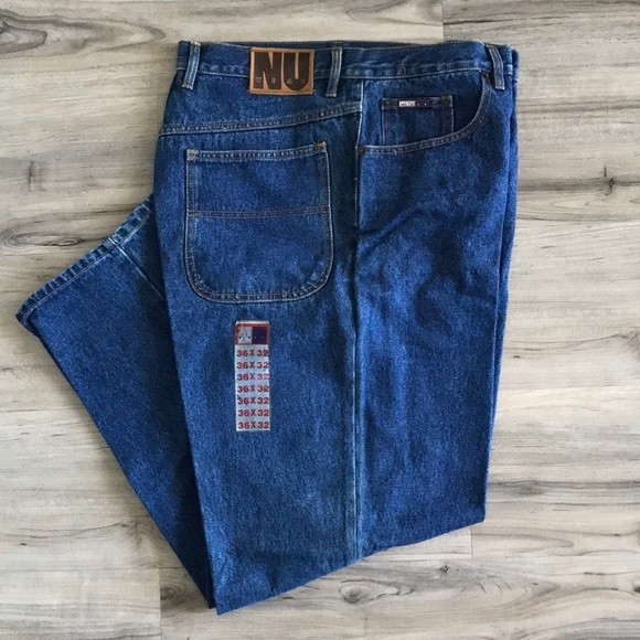 NU Wear Men’s Vintage Denim Jeans Dark Blue Size L - 32 x 33 - Picture 2 of 3
